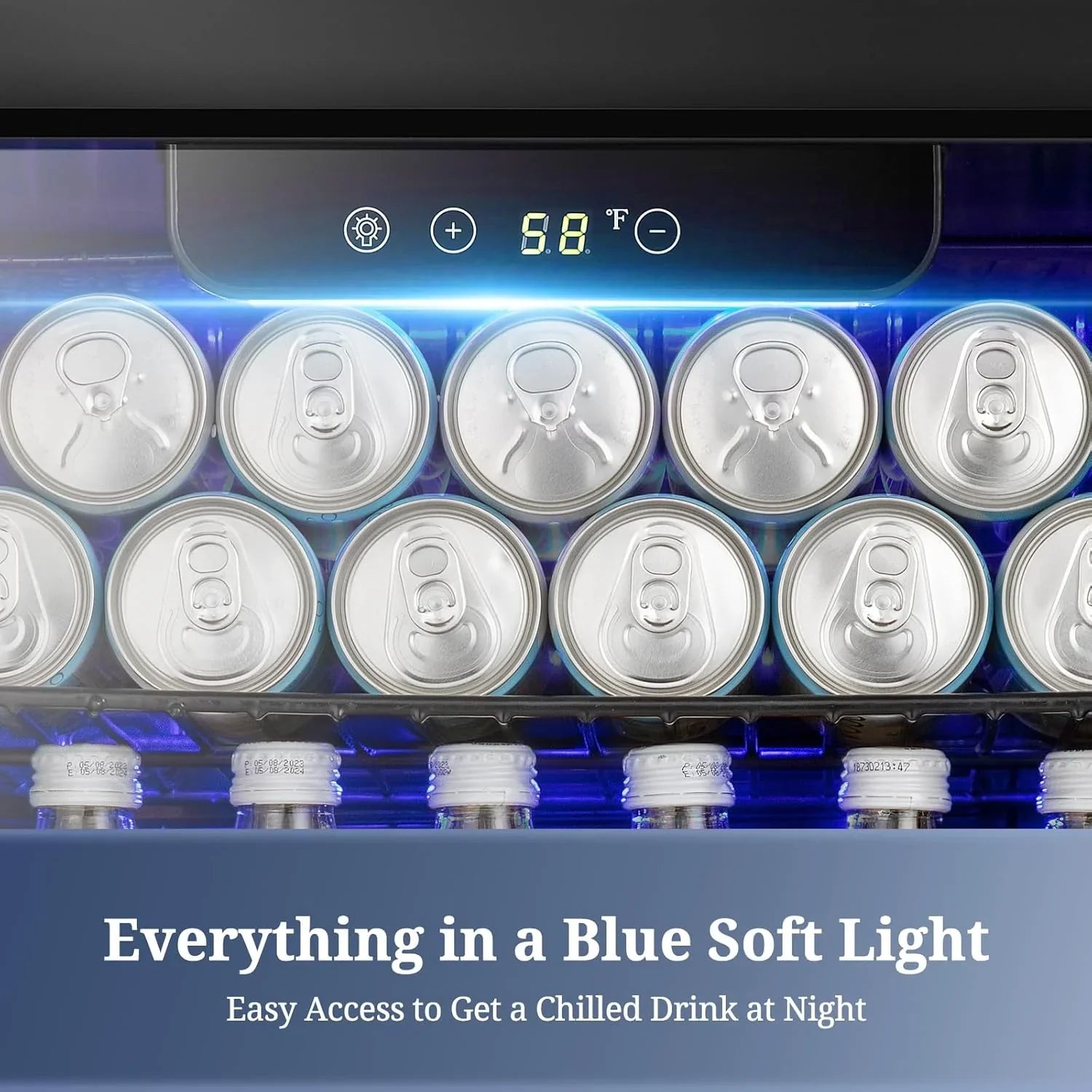 Réfrigérateur à boissons NJStar 68 canettes, mini-réfrigérateur à porte vitrée pour bière, boissons et vin, petit réfrigérateur autonome