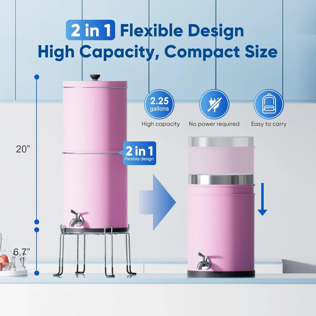 Système de filtration d'eau par gravité par ultrafiltration Purewell en trois étapes de 0,01 μm 304