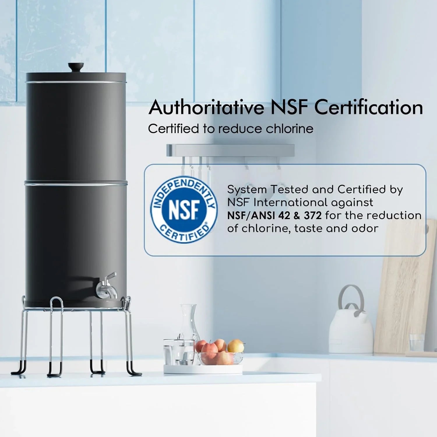 Système de filtration d'eau par gravité par ultrafiltration Purewell en trois étapes de 0,01 μm 304