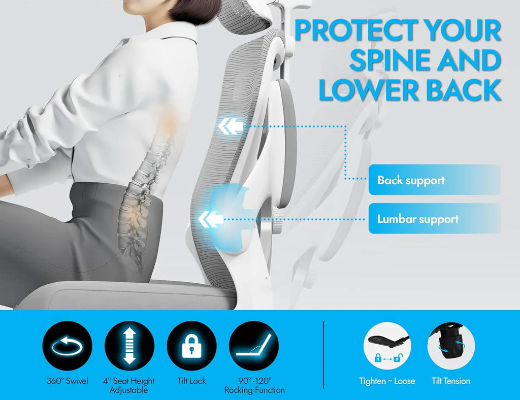 Bureau et chaise d'ordinateur de bureau, chaise de jeu, avec support lombaire et appui-tête