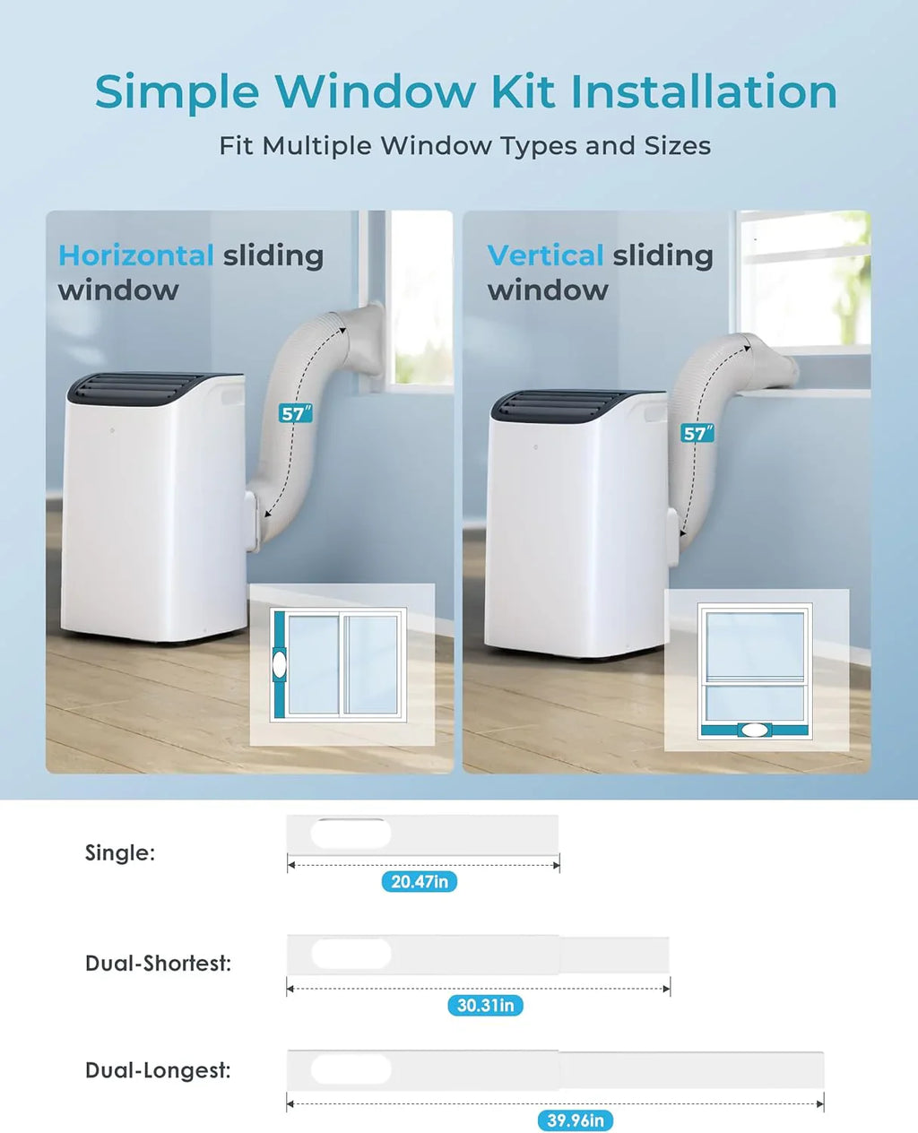 Climatiseur portatif EUHOMY 8 000 BTU, 4 en 1, couvre jusqu'à 350 pi², 4 modes, silencieux, avec télécommande, refroidissement, ventilateur, déshumidificateur
