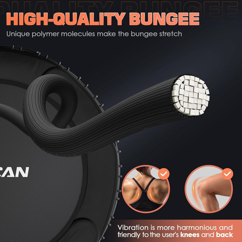 Mini-trampoline pliable BCAN 450/550 lb, trampoline de fitness 40"/48" stable et silencieux