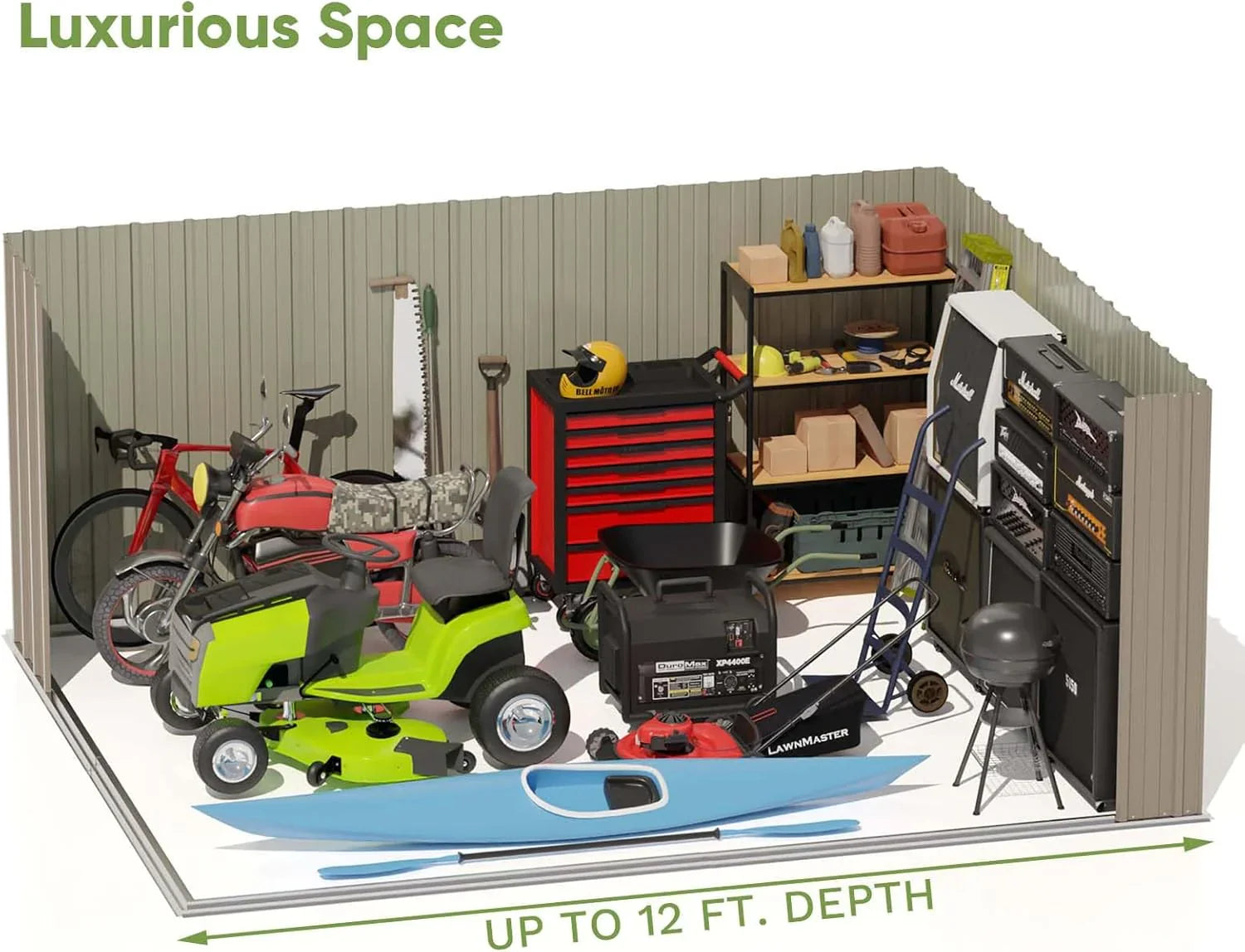 Patiowell Abri de rangement extérieur 5 x 3 pi, abri à outils avec toit en pente et porte verrouillable