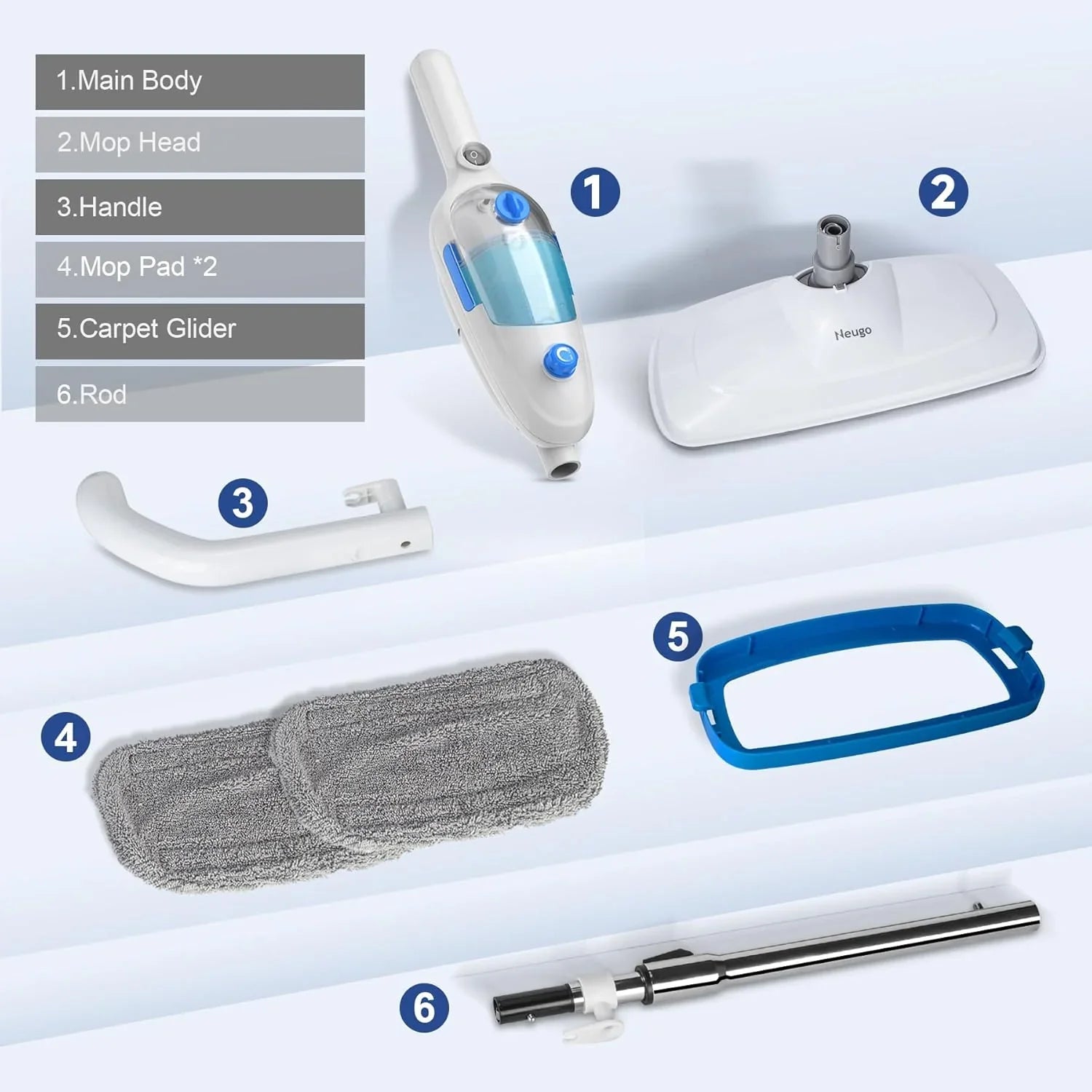 Balai vapeur pour parquet, nettoyeur vapeur léger pour sols en vinyle, stratifié, moquette et carrelage