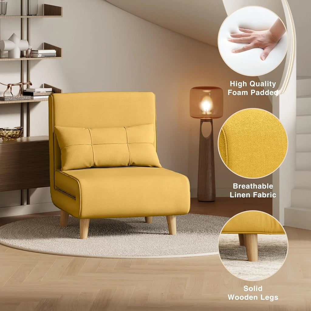 Fauteuil-lit 3 en 1, canapé-lit futon convertible avec dossier réglable