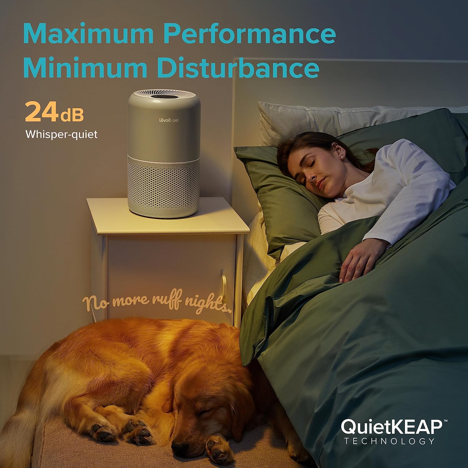 Purificateur d'air pour les allergies et les poils d'animaux dans la chambre, moteur à couple élevé de 56 W