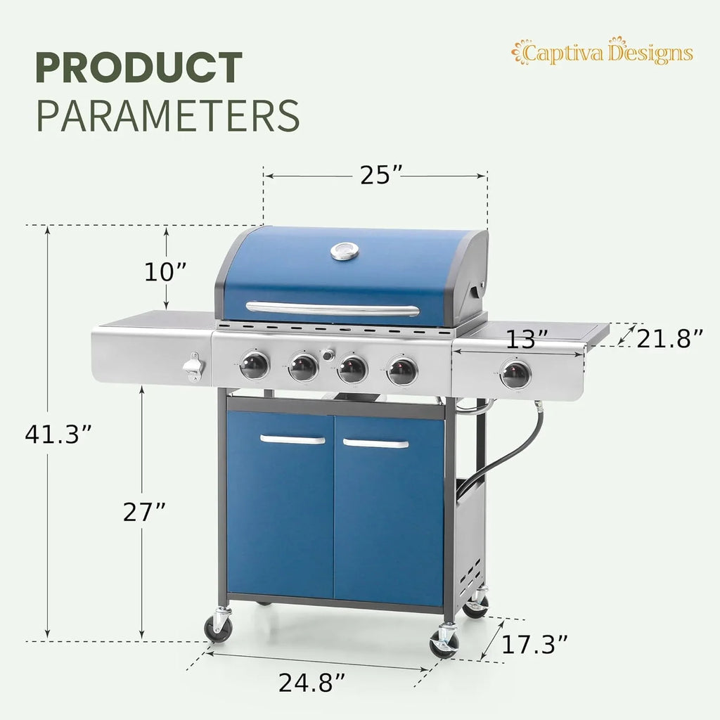 Barbecue au gaz propane à 4 brûleurs Captiva Designs 42 000 BTU