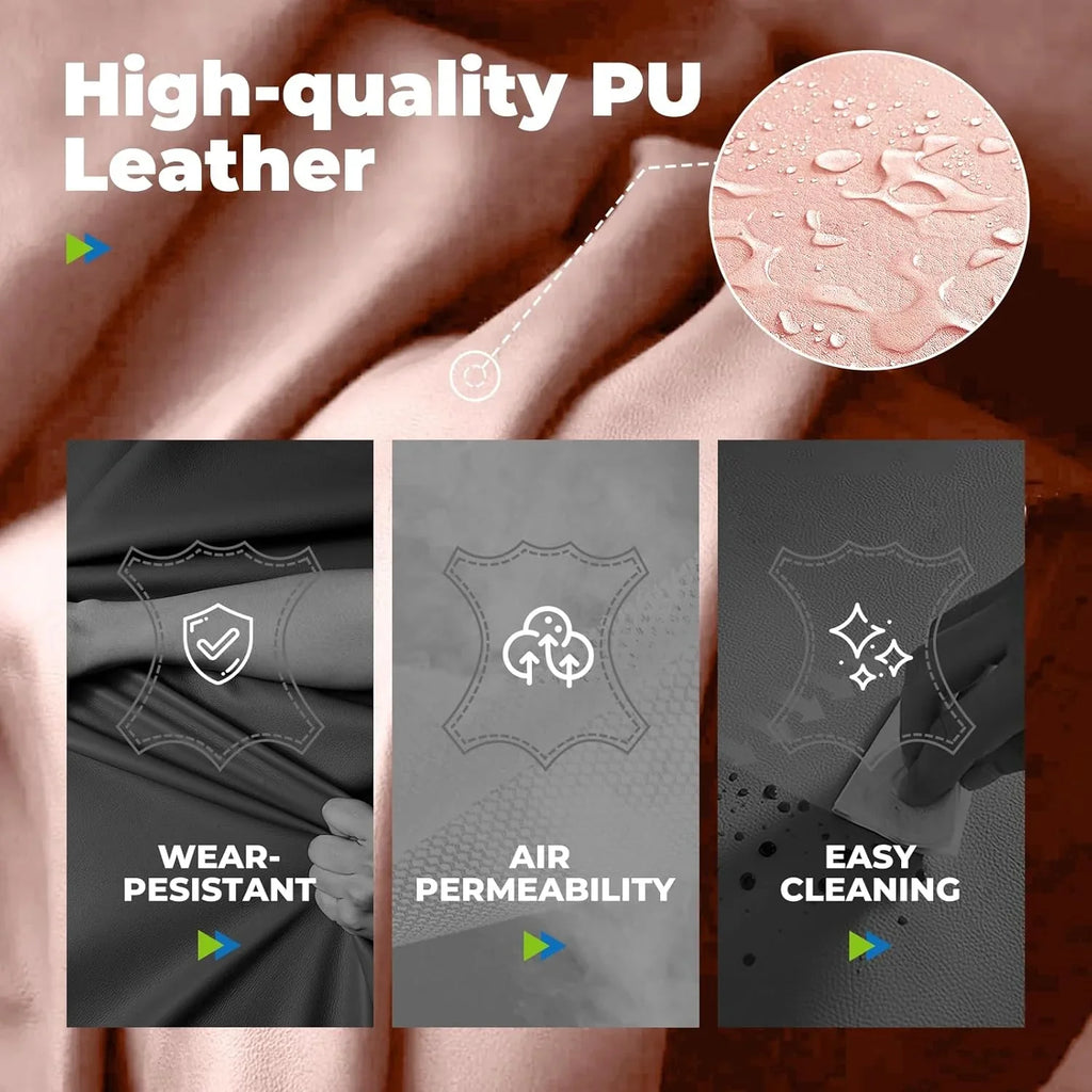 Grande chaise de bureau à dossier haut, chaise de jeu en cuir à dossier haut avec repose-pieds