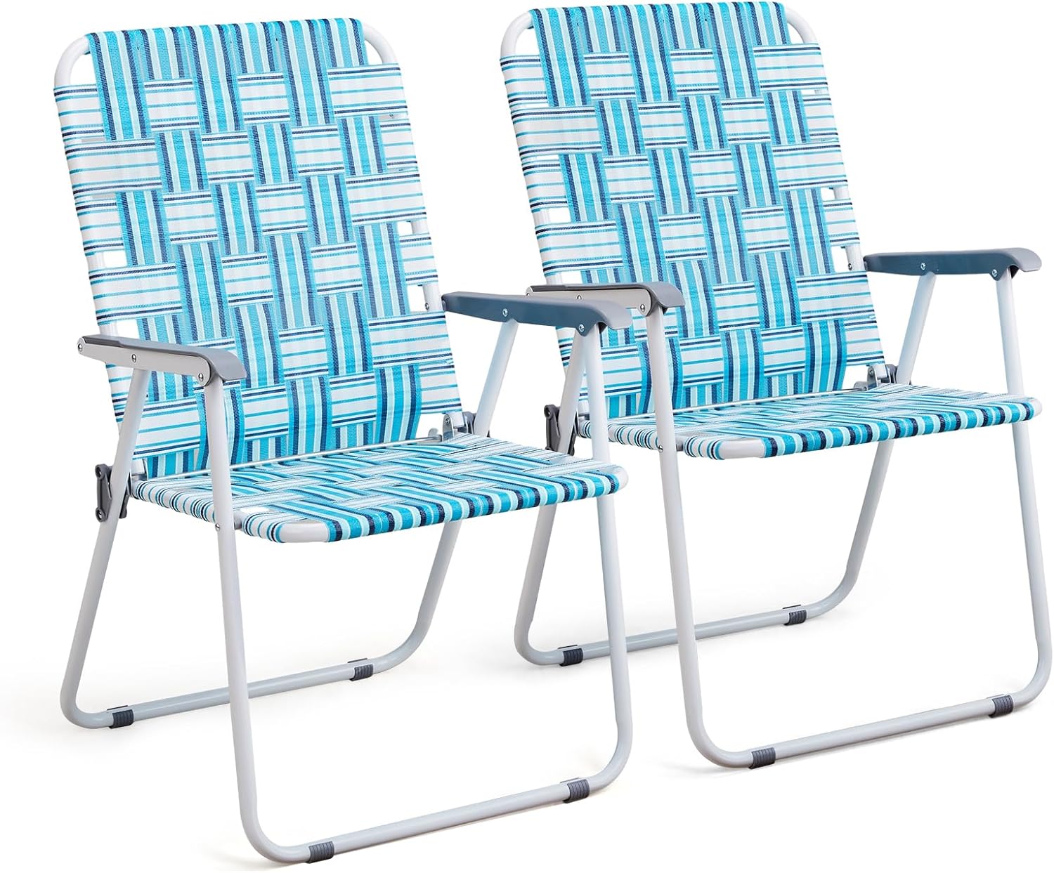 Lot de 2 chaises pliantes en toile pour patio VINGLI, chaise de plage portable pour extérieur, chaise de camping