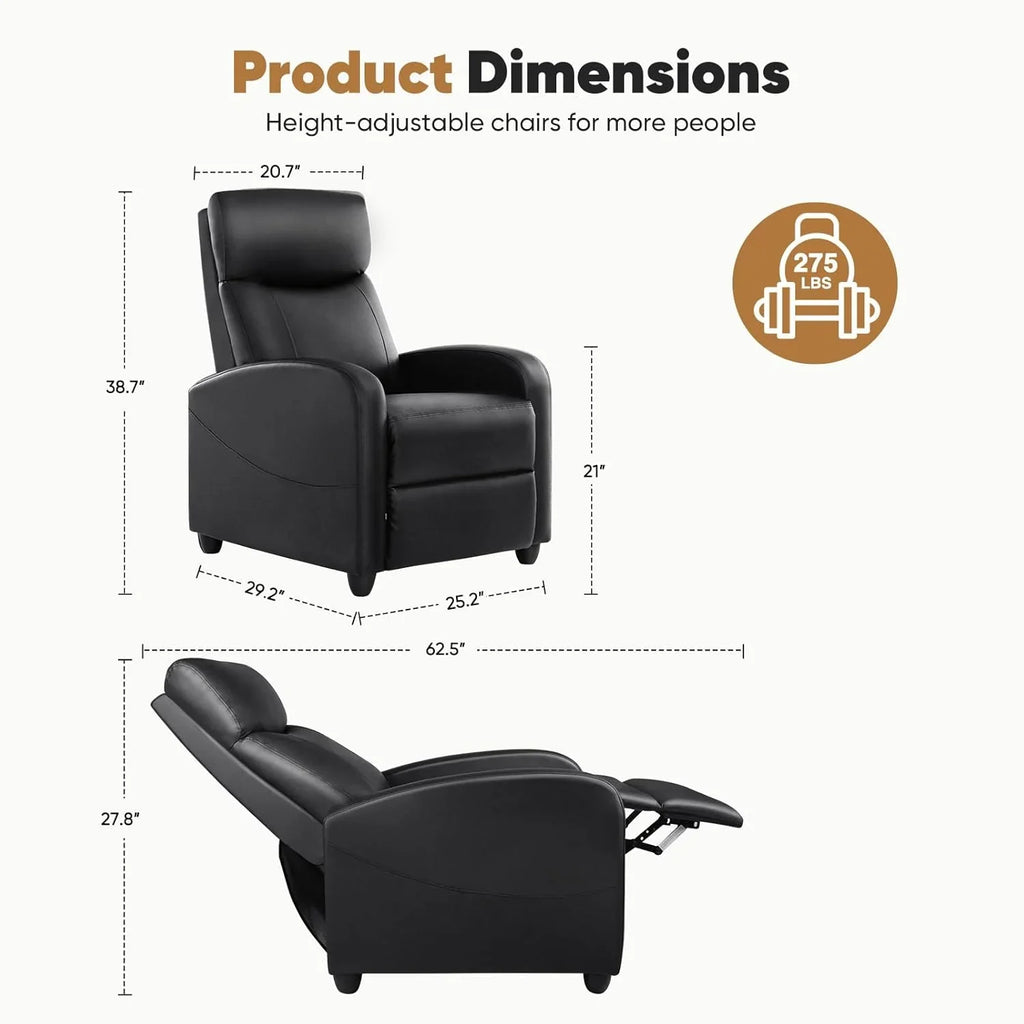 Adult recliner, living room massage recliner, adjustable home theater chair single sofa