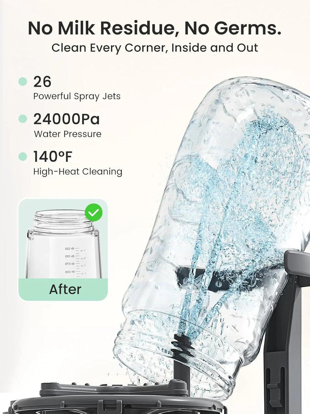 Lave-biberons Pro | Lave-biberons, stérilisateur et sèche-biberons tout-en-un | Convient aux biberons et aux accessoires de tire-lait