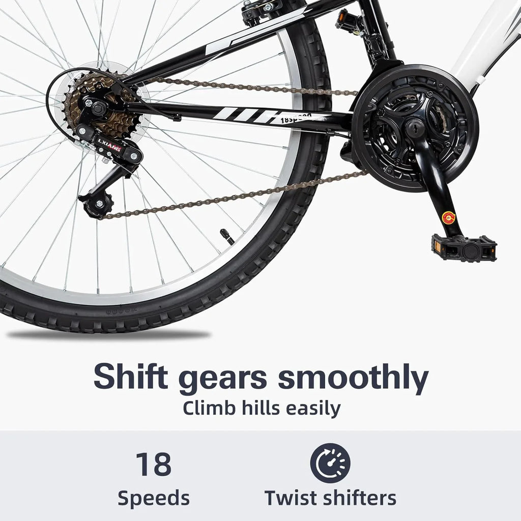 Vélo de montagne WEIZE, vélo hybride d'extérieur 26-27,5 pouces, 18 vitesses/acier à haute teneur en carbone/double suspension complète