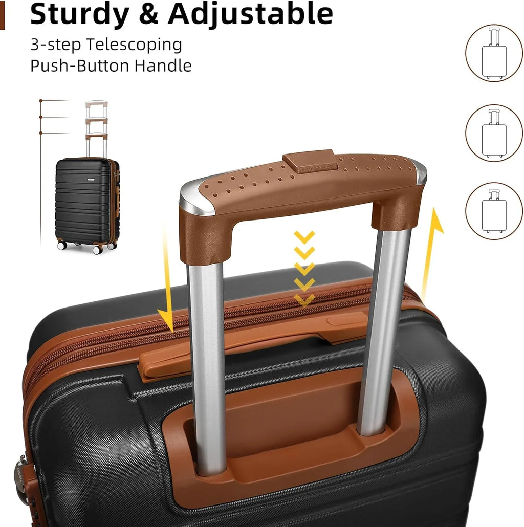 Ensemble de bagages 6 pièces, ensemble de valises rigides extensibles avec roulettes pivotantes, ensemble de bagages à roulettes légers