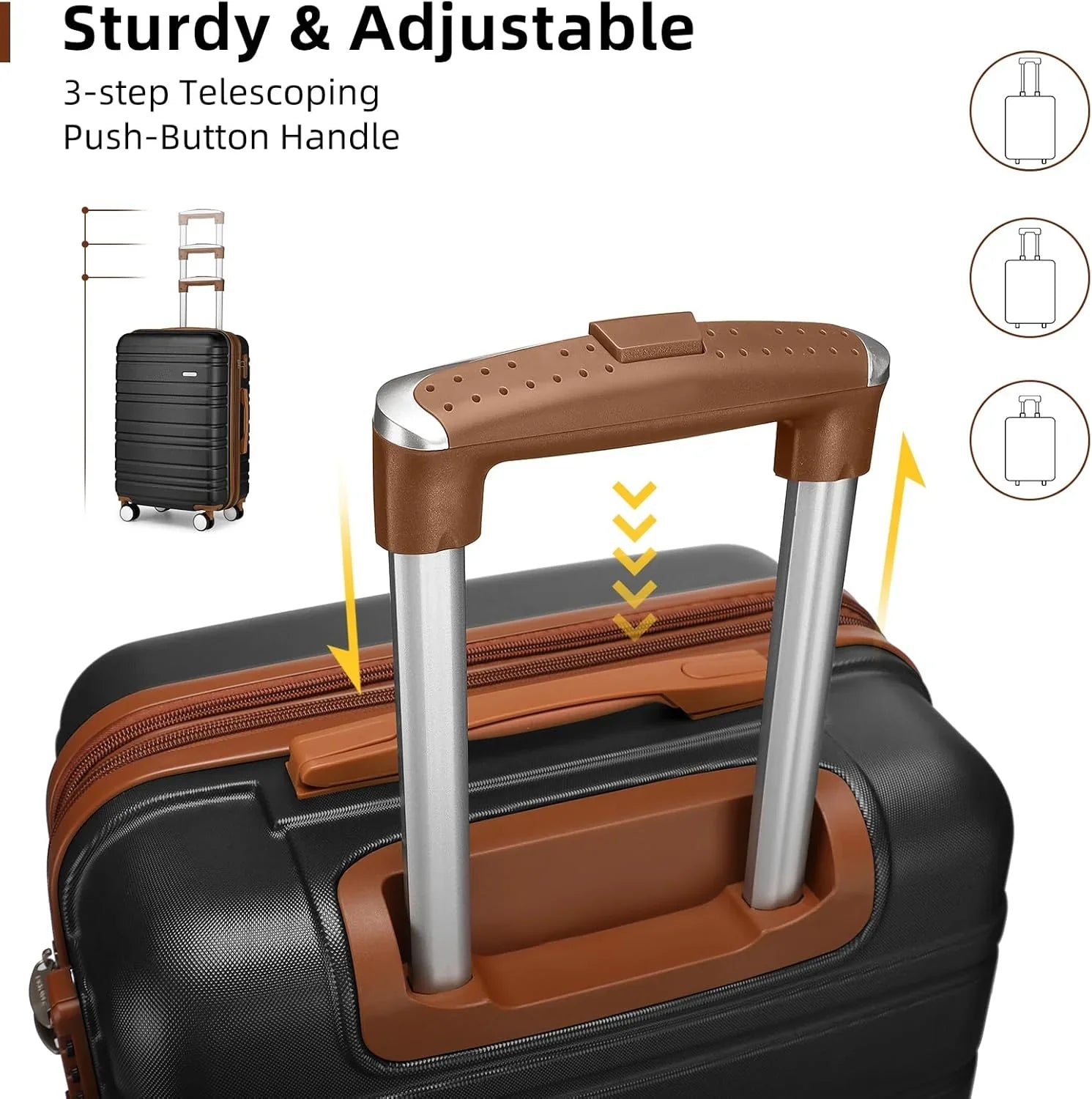 Ensemble de bagages 6 pièces, ensemble de valises rigides extensibles avec roulettes pivotantes, ensemble de bagages à roulettes légers