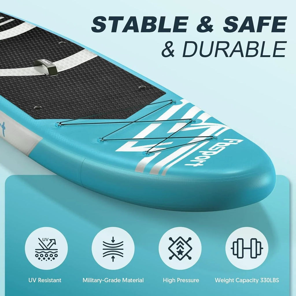 Planche de stand up paddle FBSPORT Premium 11', planche de yoga, contrôle du surf, pont antidérapant, attache, pagaie et pompe