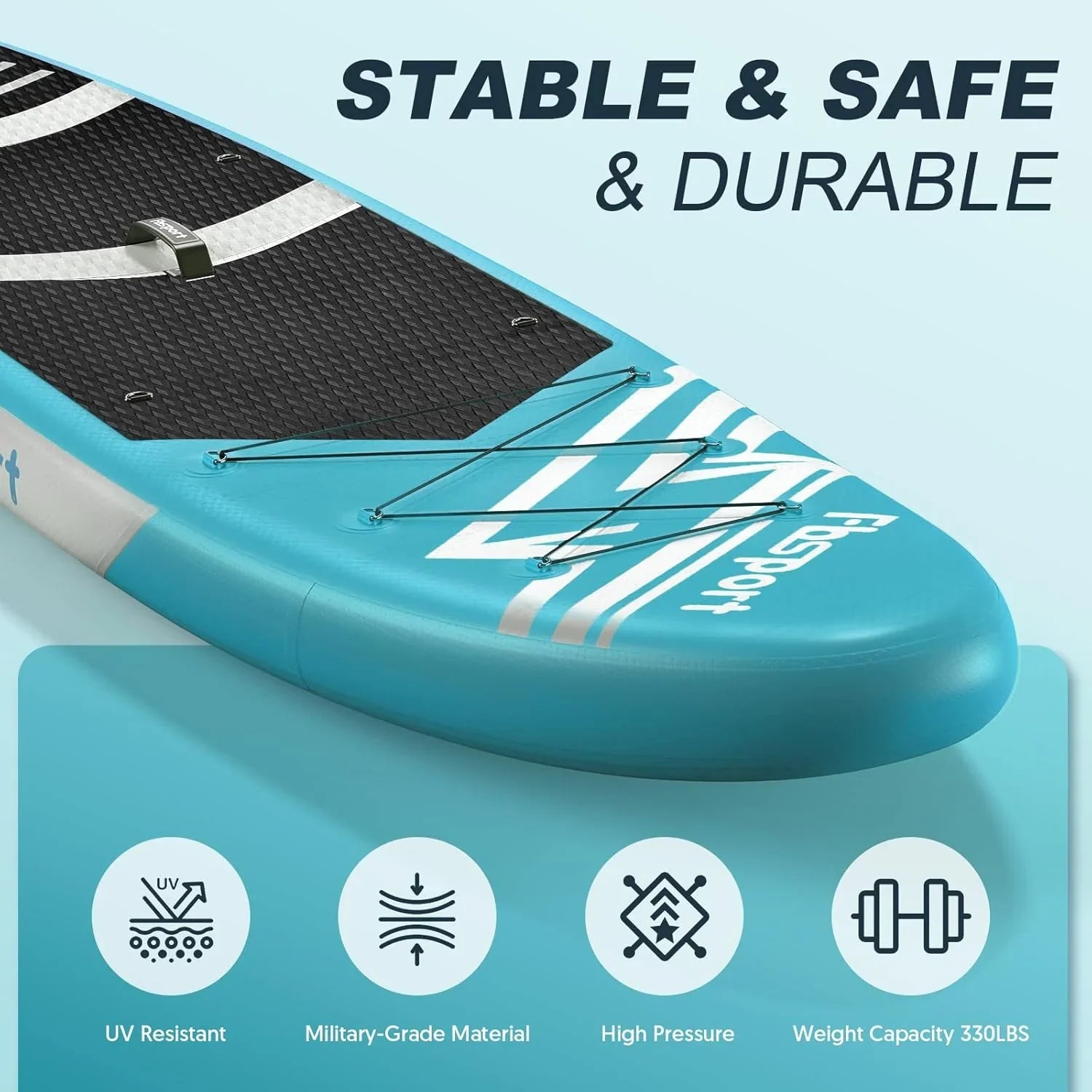 Planche de stand up paddle FBSPORT Premium 11', planche de yoga, contrôle du surf, pont antidérapant, attache, pagaie et pompe