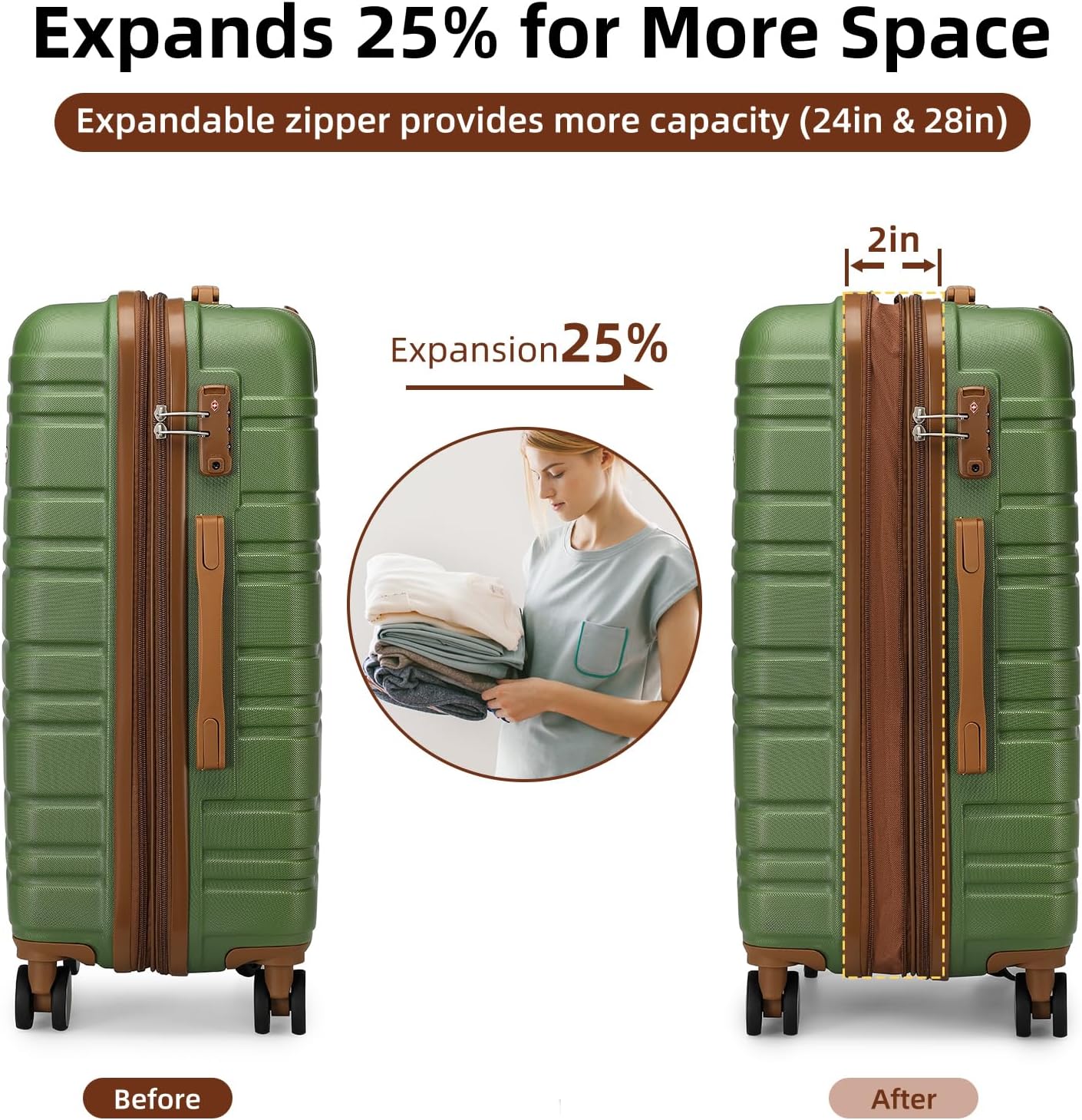 Ensemble de bagages 6 pièces, ensemble de valises rigides extensibles avec roulettes pivotantes, ensemble de bagages à roulettes légers