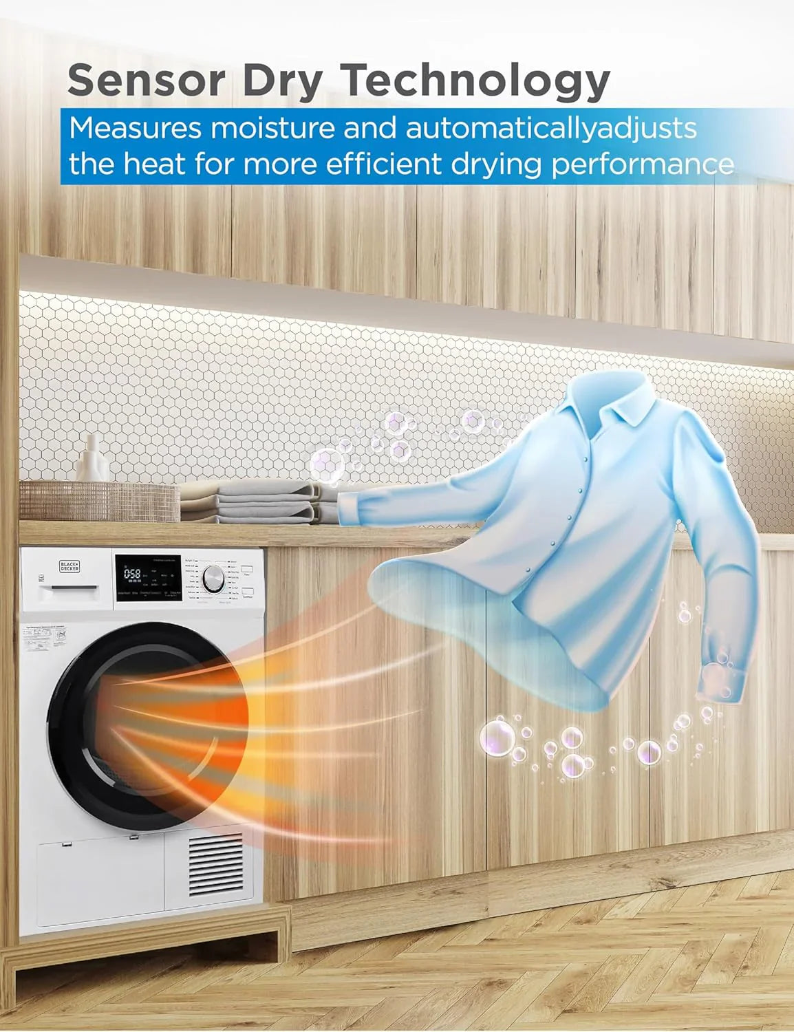 Sèche-linge compact, sèche-linge électrique de 1,5 pi³, 850 W, sèche-linge portatif ventilé de 120 V