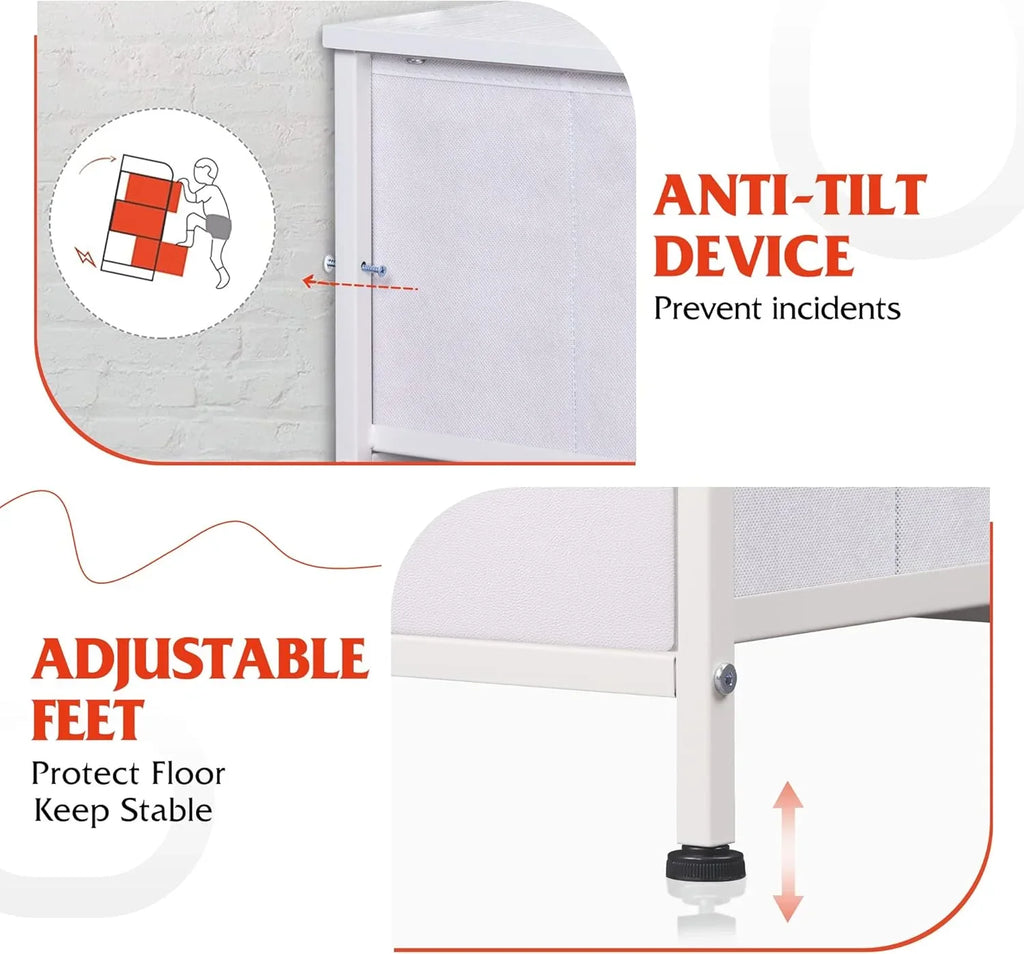 Meuble de rangement WLIVE avec 13 bacs en tissu, tiroirs de rangement avec cadre en acier, grande tour de rangement pour salon, couloir, bureau, noir anthracite