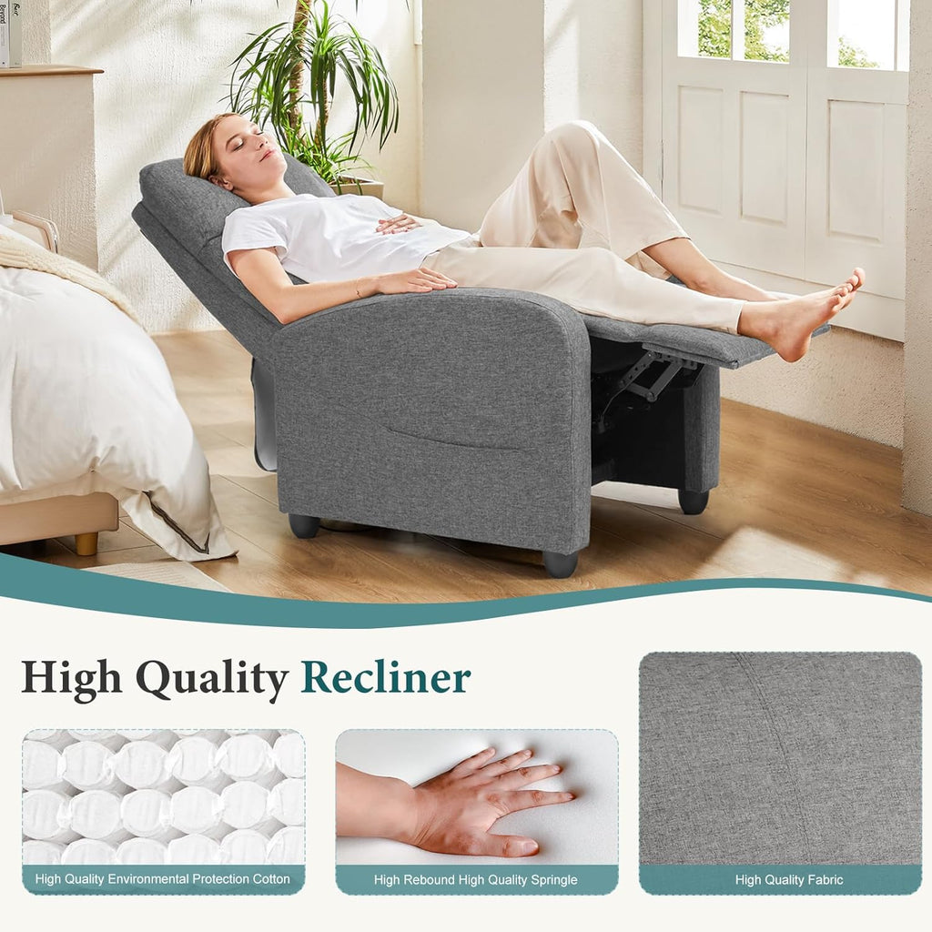 Fauteuil à bascule pivotant à dossier haut avec repose-pieds, fauteuil bébé rembourré avec siège profond et confortable