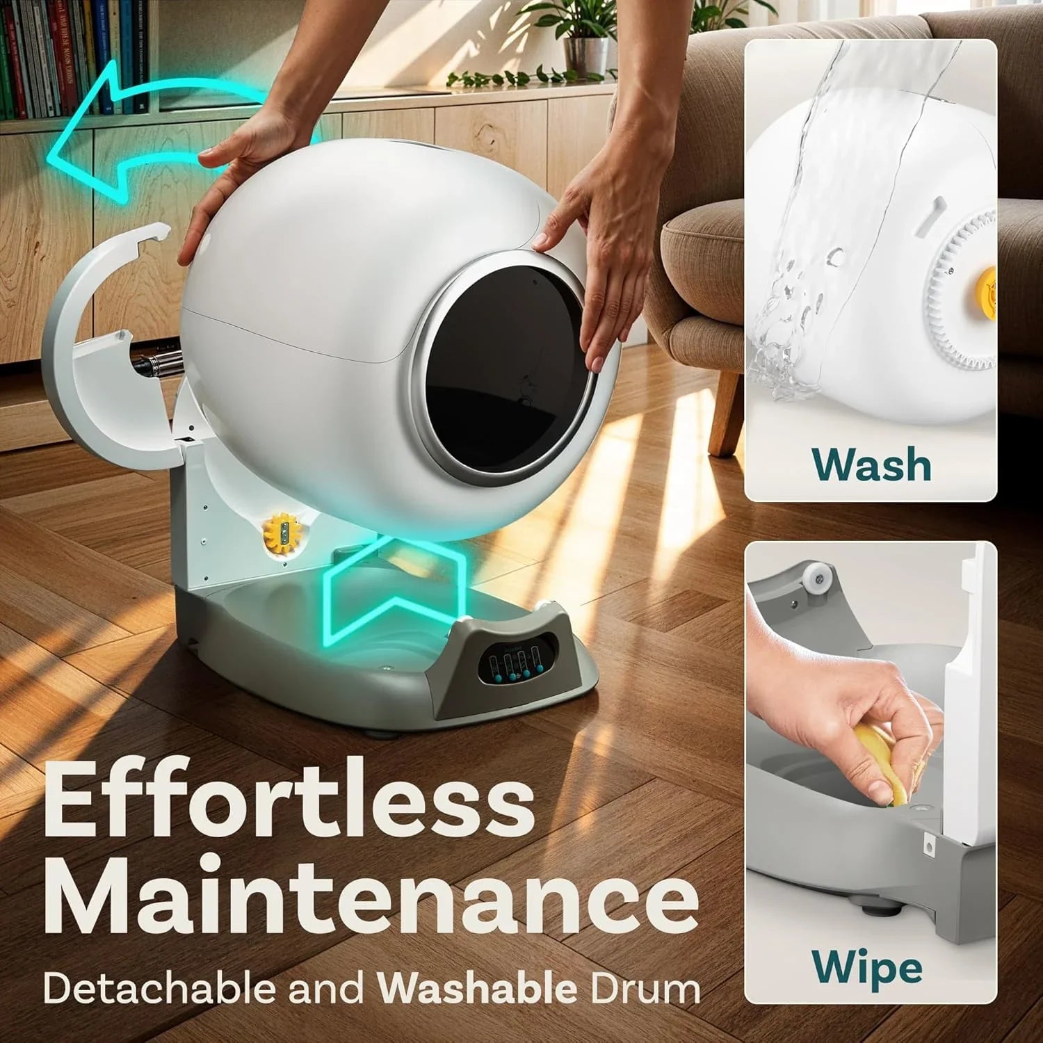 Bac à litière automatique pour chat autonettoyant avec capteur de sécurité, adapté à plusieurs chats