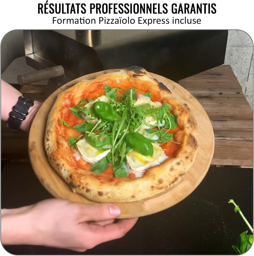 Four à Pizza Extérieur au Feu de Bois ● Conçu en France ● Acier Premium ● Surface de Cuisson XXL ● Flux d'Air Réglable ● Art Culinaire & Savoir-faire ● Housse et Pelle ● Pierre de Cuisson ● FLAMEOVEN