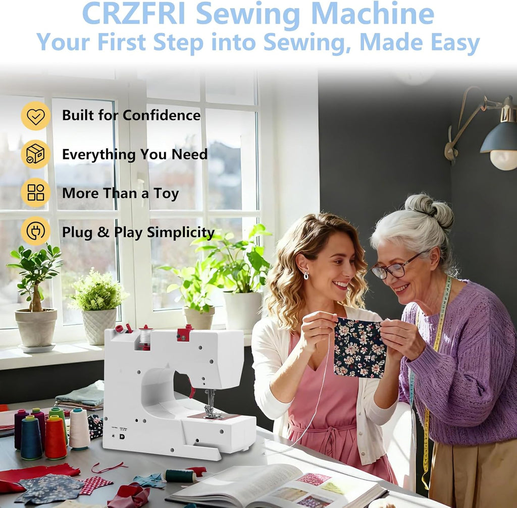 Mini machine à coudre pour débutant avec kit de couture CRZFRI Machine à coudre portable pour bricolage à domicile