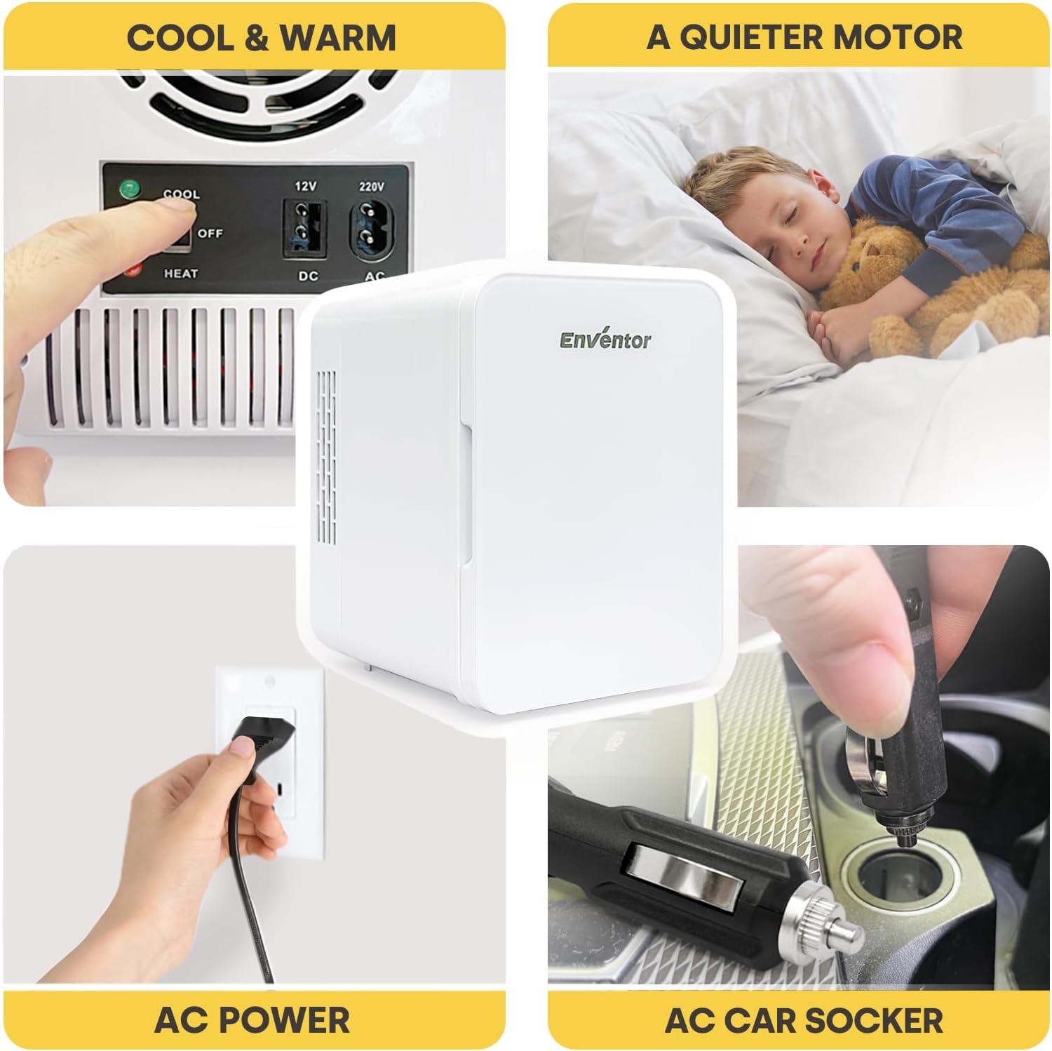 Mini réfrigérateur 4L Petit réfrigérateur portable 6 canettes Cosmétique Mini réfrigérateur Réfrigérer et chauffer