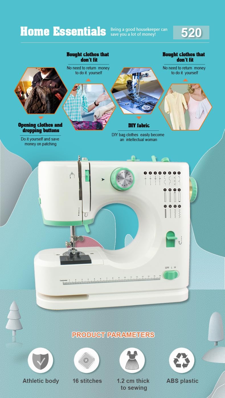 Machine à coudre pour débutants, mini machine à coudre portable