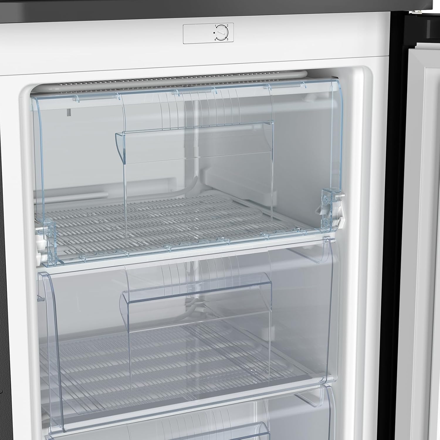 CHiQ Congélateur d'une capacité de 145 L, Congélation rapide, Thermostat réglable Silencieux Porte réversible, Noir, Classe énergétique E