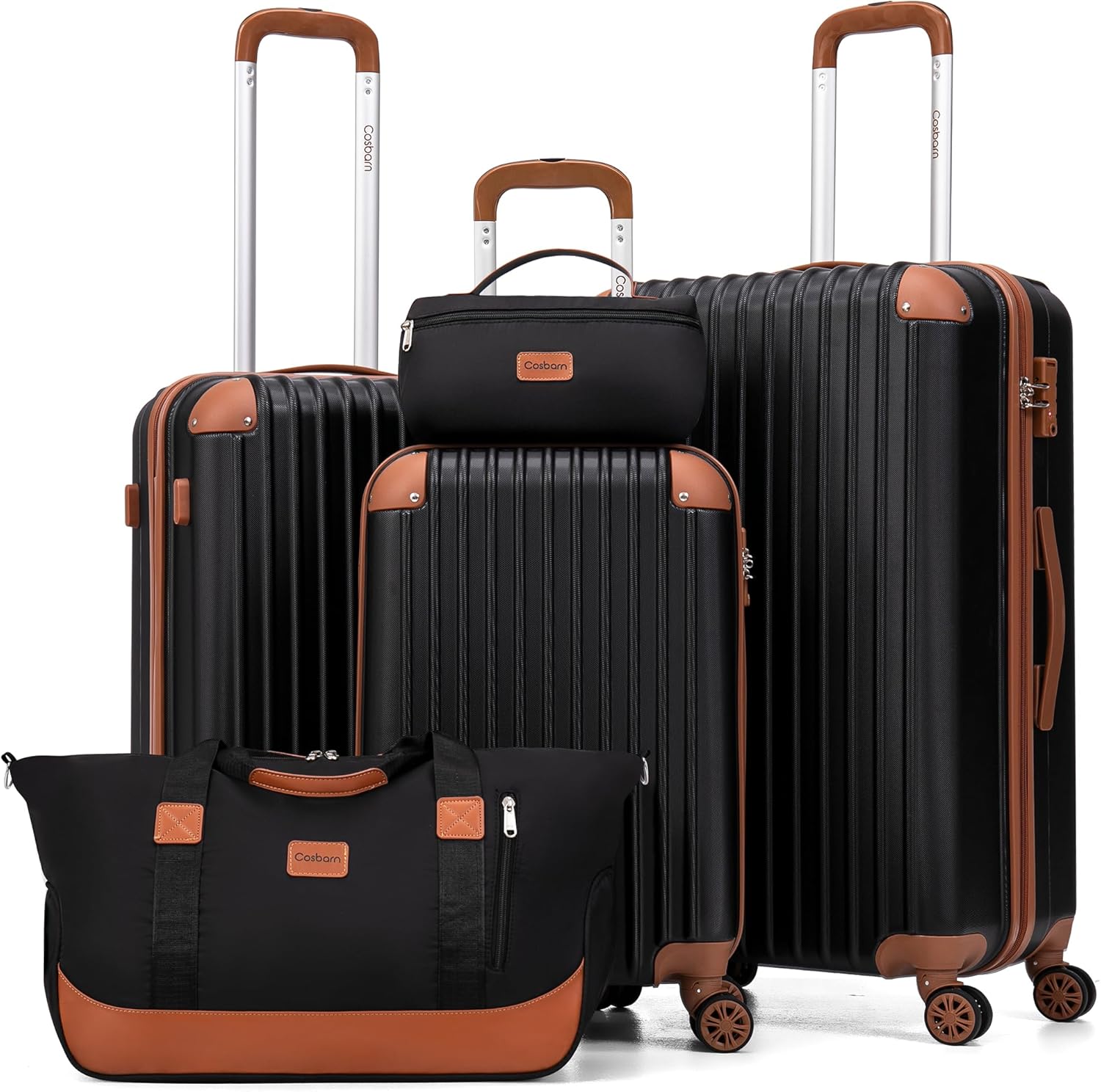 Ensemble de bagages 5 pièces avec valises à roulettes, valise rigide en ABS