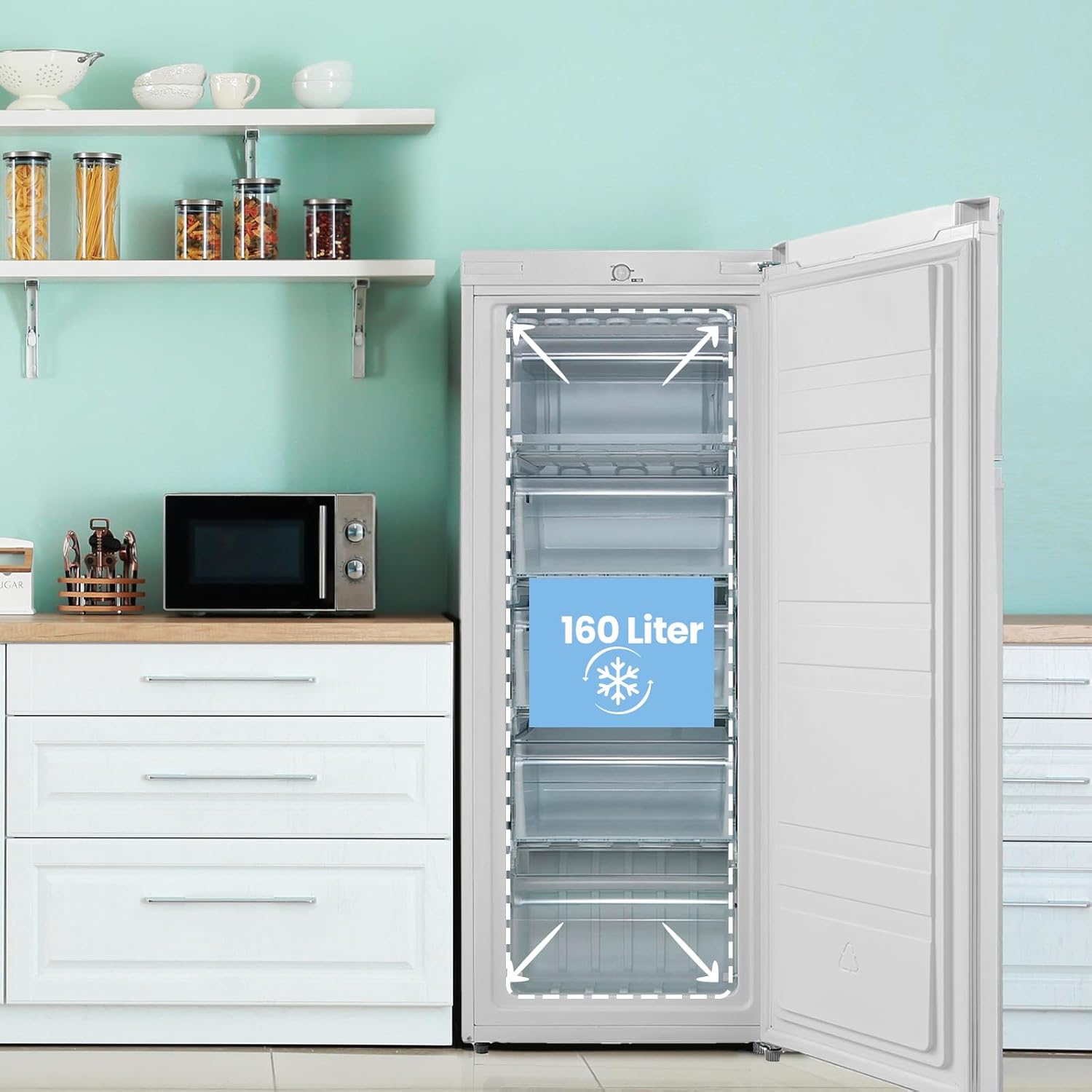 COMFEE' RCU40WH2(E) 31L Mini Congélateur, Porte Réversible, 4 Étoiles, Silencieux, pratique dans le Bureau, l'Hôtel et la Maison, Blanc