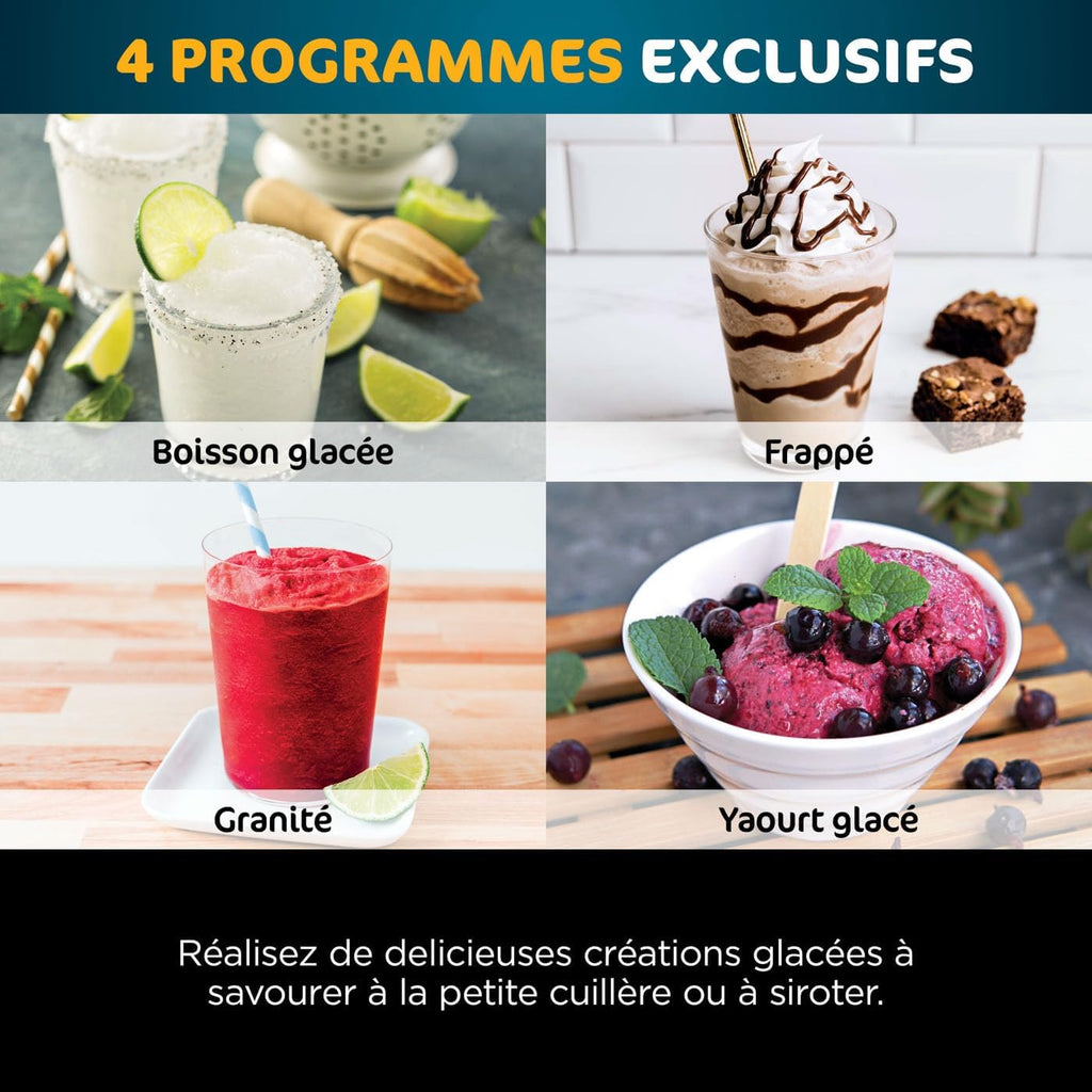 Sorbetière Ninja CREAMi 7 programmes pour glaces sorbets smoothies et milkshakes, noir/argent 1,4 L