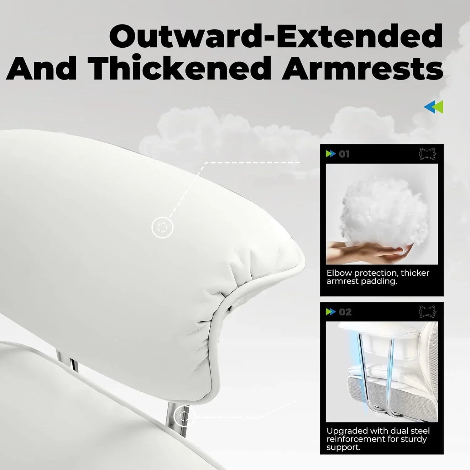 Grande chaise de bureau à dossier haut, chaise de jeu en cuir à dossier haut avec repose-pieds