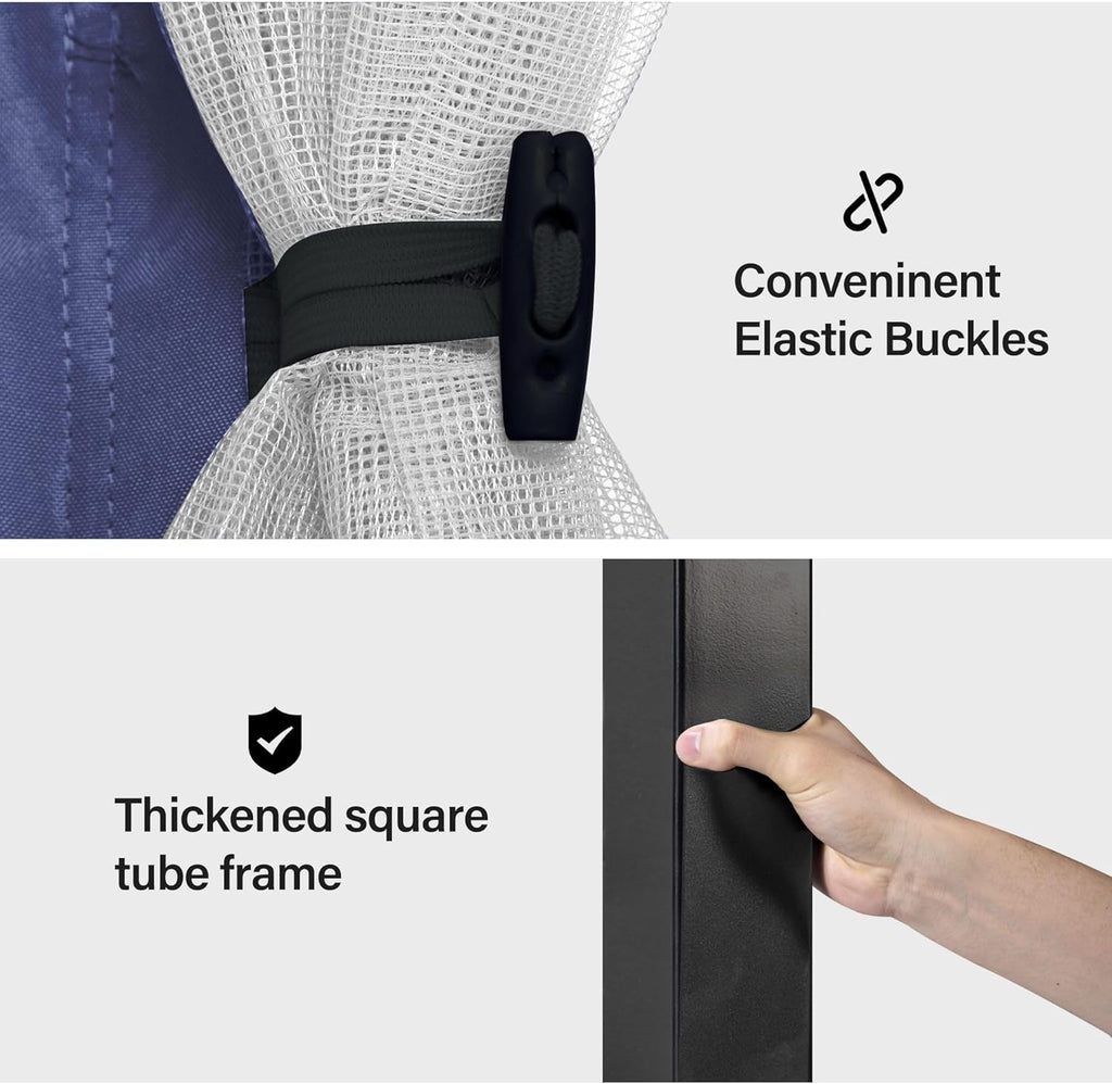 Tente pavillon d'extérieur améliorée à double toit, auvent imperméable UV50+ avec filet et crochets