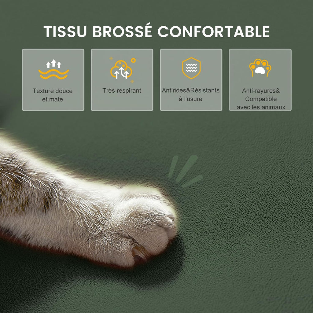 COMHOMA Slaapbank met slaapfunctie - Omvormbare futonhoes - Hoekbank - 3-zits gastenbank - met verstelbare stoffen rugleuning - Grijs 