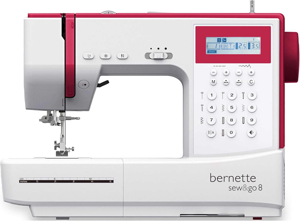 Machine à coudre informatique Bernette Sew&GO8, bras libre, écran multifonction, couture, patchwork, quilting
