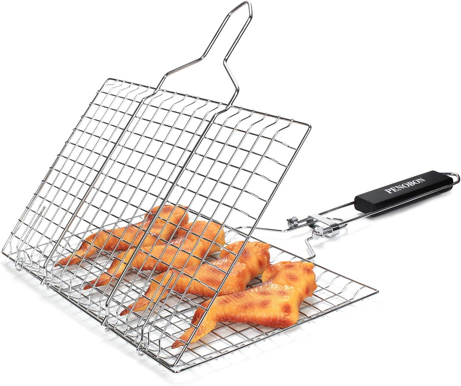 Panier à griller pliable en acier inoxydable pour la cuisson du poisson, des légumes ou des crevettes