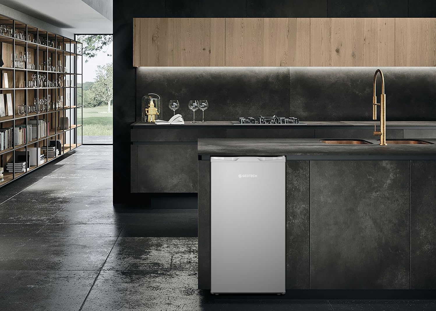 Réfrigérateur de table GEDTECH 85 L GTOP93BL avec compartiment congélateur - Classe E