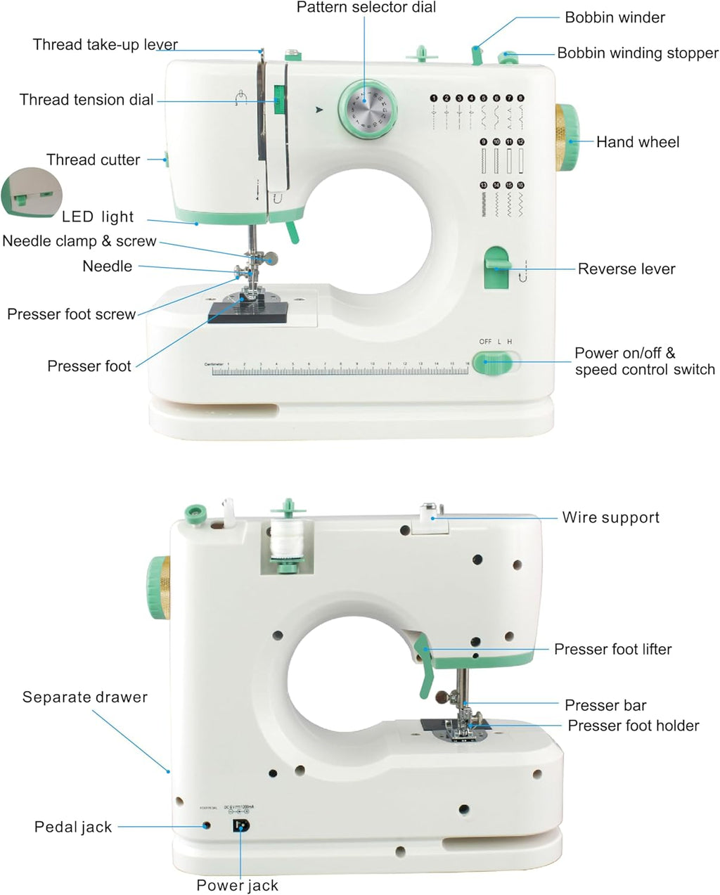 Machine à coudre pour débutants, mini machine à coudre portable
