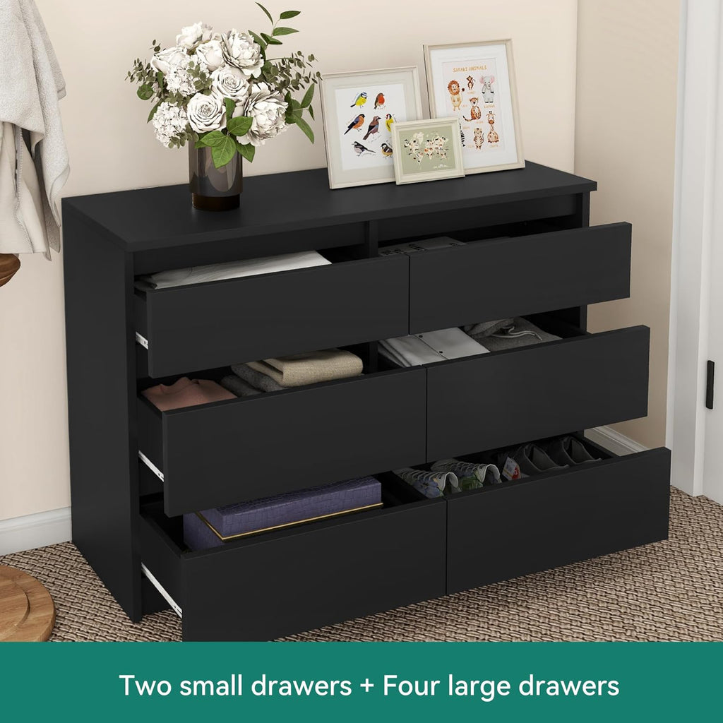 Commode YITAHOME avec 6 tiroirs, meuble de rangement moderne pour chambre à coucher,