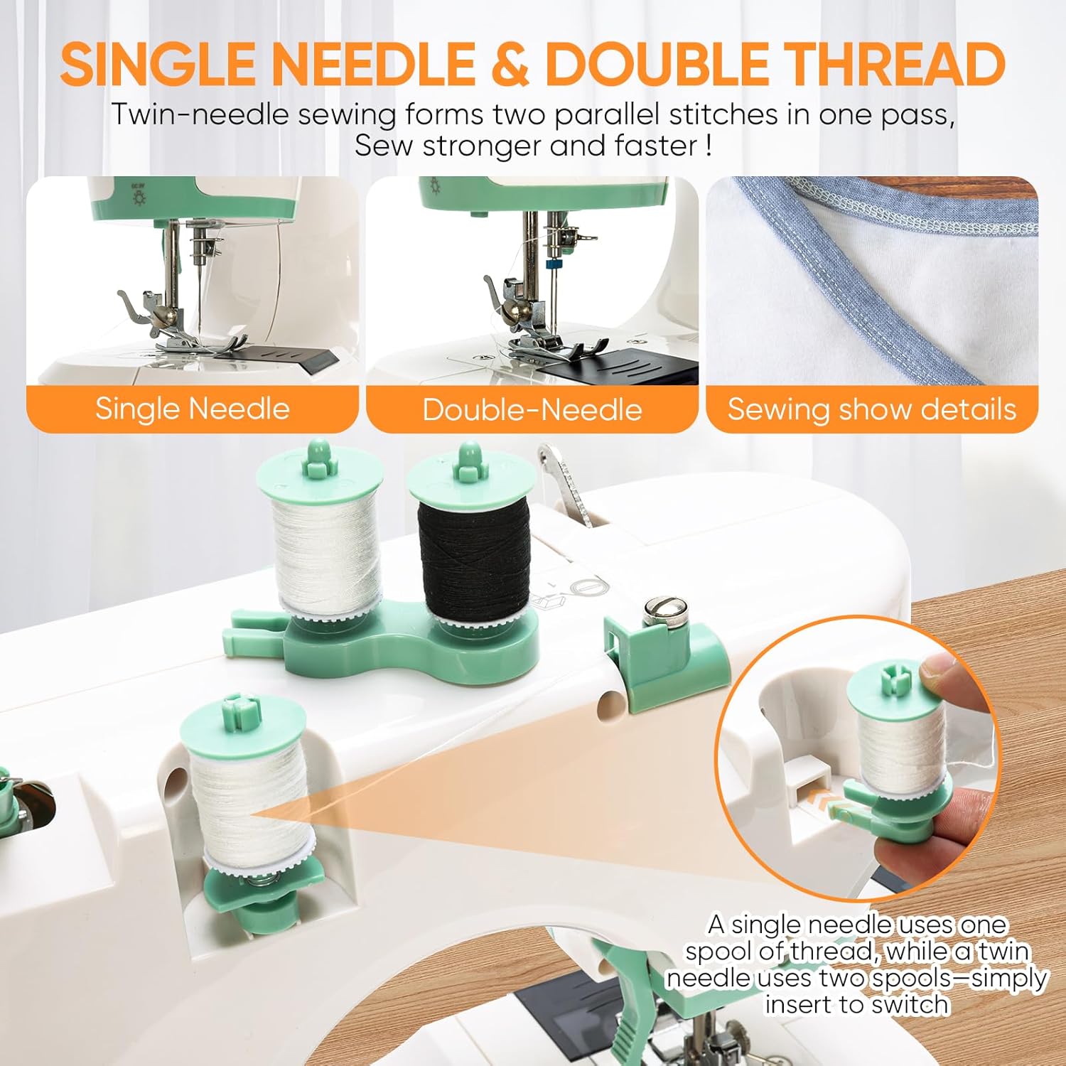 Mini machine à coudre domestique à deux vitesses