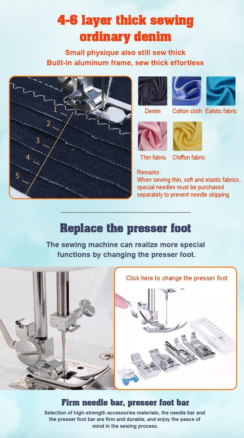 Machine à coudre pour débutants, mini machine à coudre portable