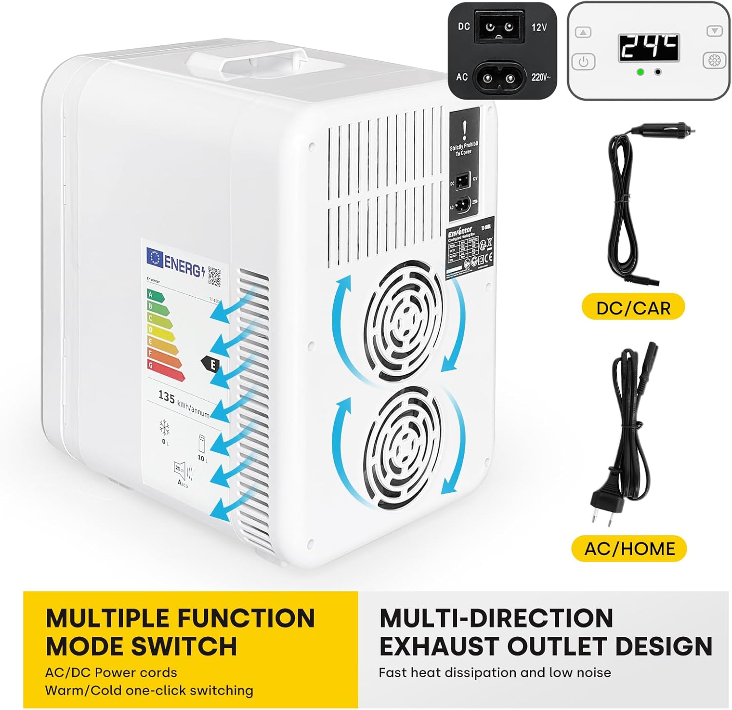 Mini réfrigérateur 4L Petit réfrigérateur portable 6 canettes Cosmétique Mini réfrigérateur Réfrigérer et chauffer