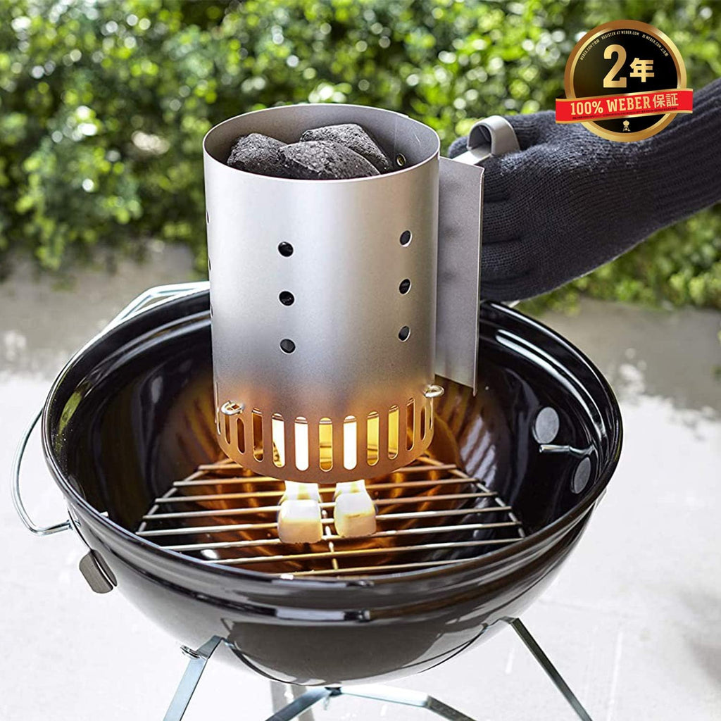 Weber Compact Kettle barbecue au charbon de bois, surface de cuisson Ø 57cm, barbecue avec couvercle et cuve en acier emaillé, trépied et roues, grille chromée - Noir (1321004)