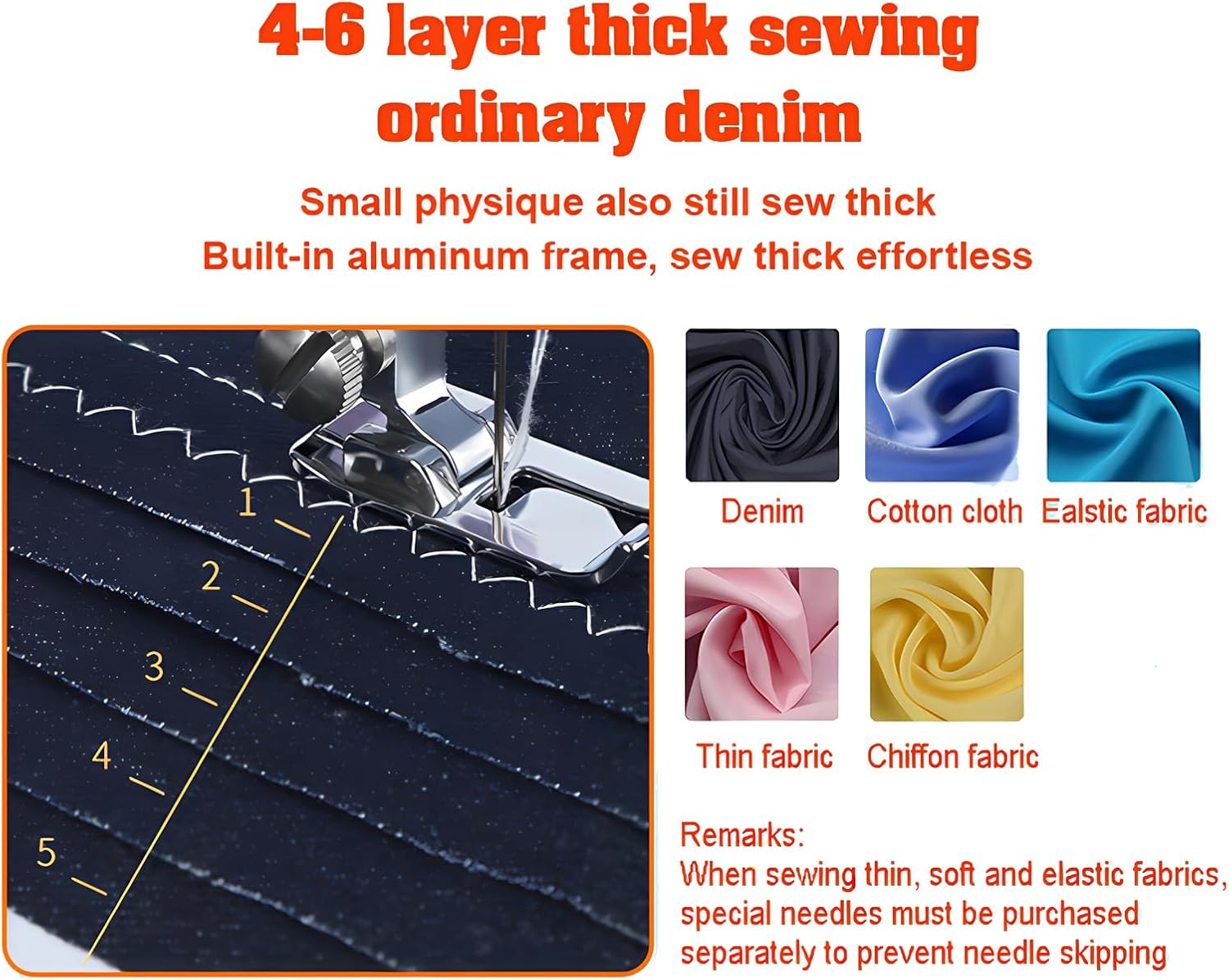 Machine à coudre portable améliorée pour débutants avec 16 motifs de points