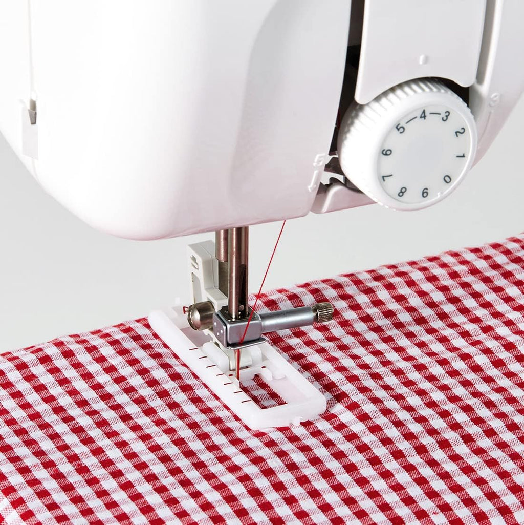 Machine à coudre Brother KE14s, acier inoxydable, blanc/rose