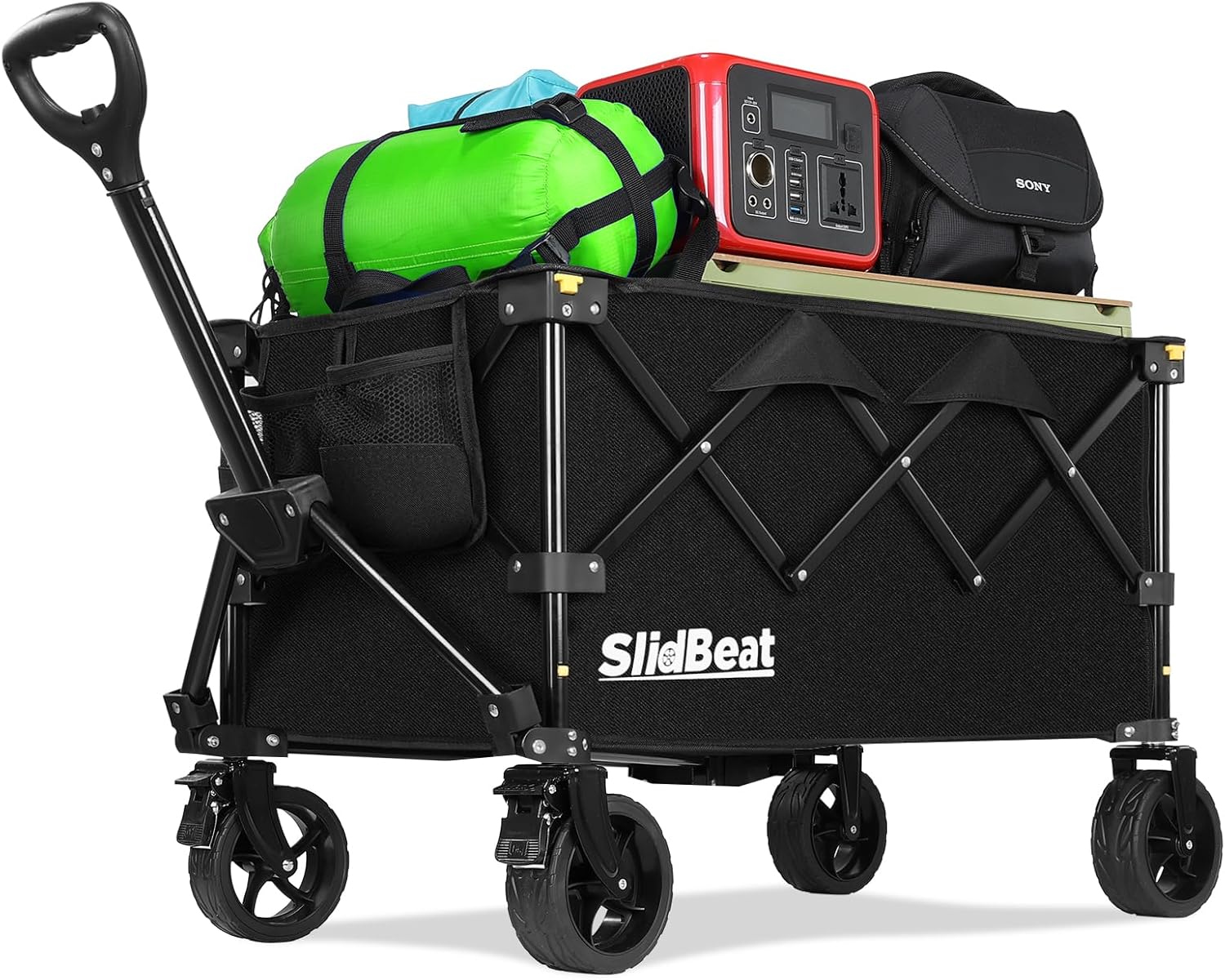 SLIDBEAT Chariot de transport pliable tout terrain pour plages et shopping