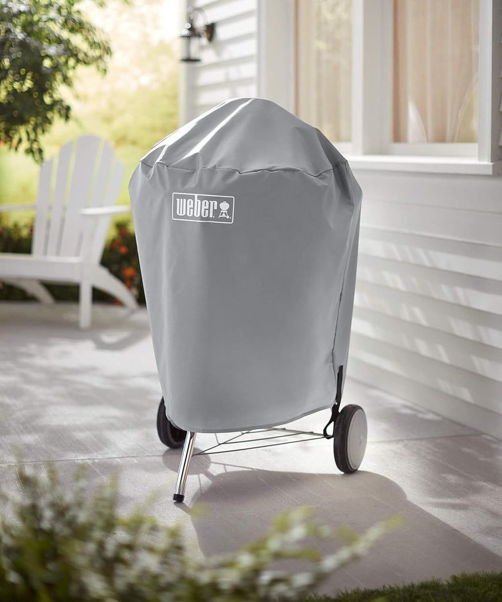 Weber Compact Kettle barbecue au charbon de bois, surface de cuisson Ø 57cm, barbecue avec couvercle et cuve en acier emaillé, trépied et roues, grille chromée - Noir (1321004)