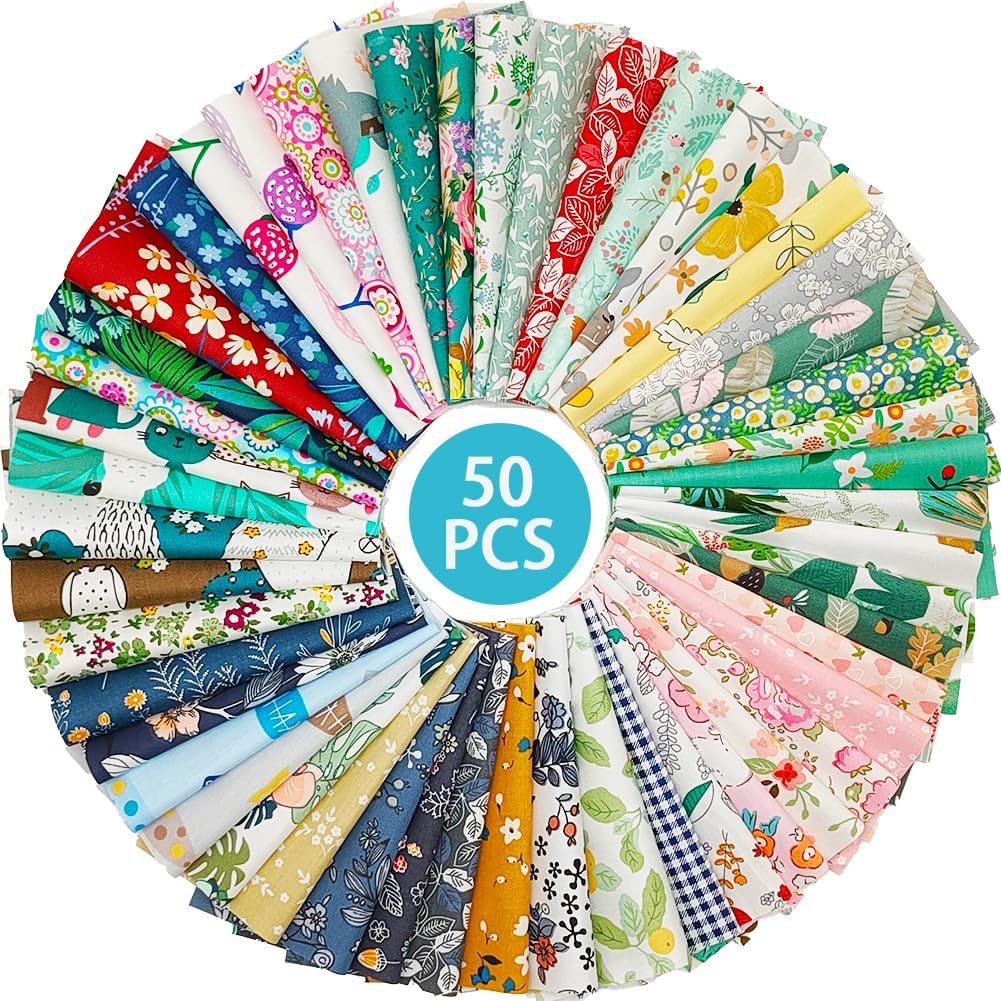 Tissu, 50 pcs/lot Top coton 8" x 8" (20 cm x 20 cm) patchwork carré pour la couture de l'artisanat de courtepointe, tissus artisanaux de fête à la maison bricolage couture de masques faciaux